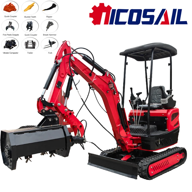 Customized Mini Excavator 1.7Ton Agricultural Hydraulic Excavator Small Digger Good Quality Mini Excavator Mini Bagger for Sale