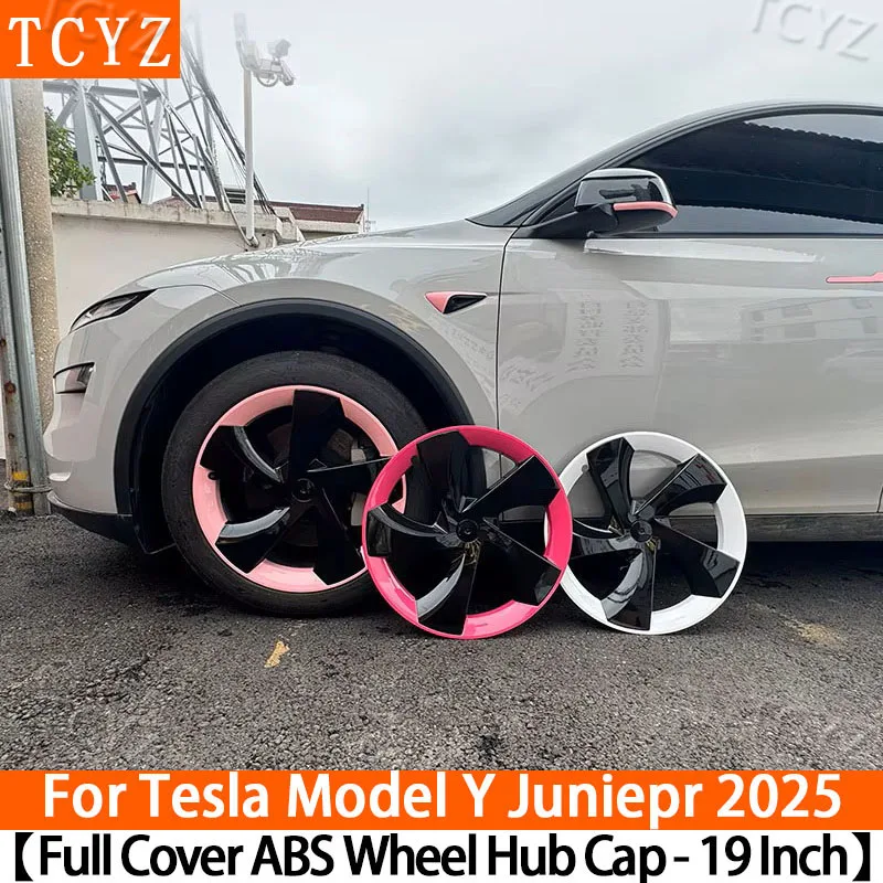 

HubCap 19-дюймовые колесные колпаки для Tesla Model Y Juniper 2025 + сменная крышка ступицы с автоматической производительностью, аксессуары для полной крышки обода