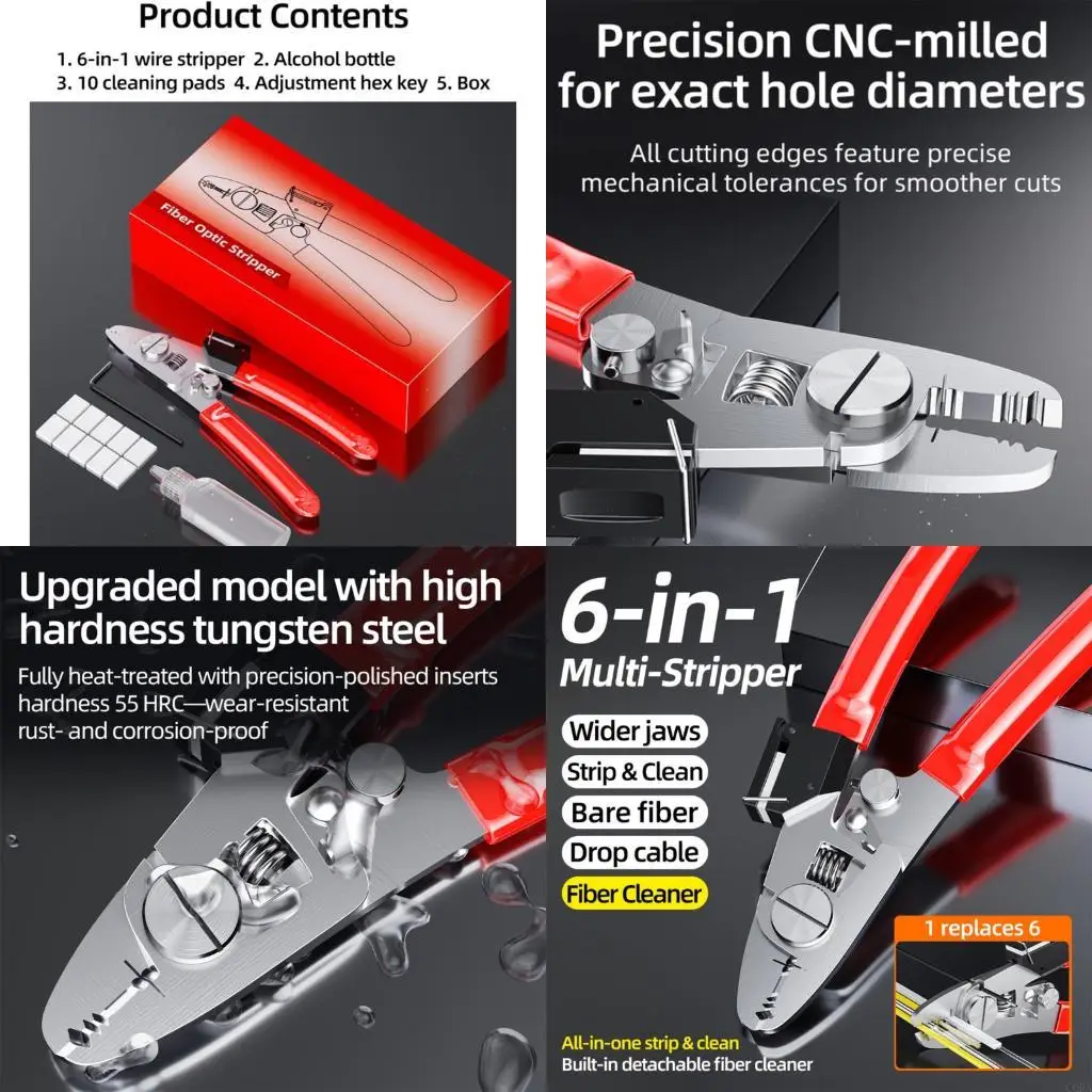 

CORA 6 в 1 резце стриппера Opt Fiber для удаления буфера покрытия и внешней оболочки