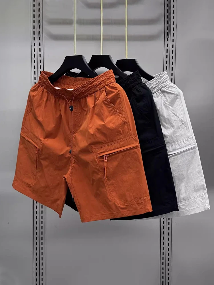 

Мужские легкие брюки из ледяного шелка, свободные летние пляжные повседневные брюки, модные брендовые молодежные брюки Sle ket Detail