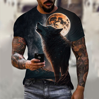 2023 Animal Wolf T Shirt For Men Print Short Sleeve Tops 3D Casual Street Man's T-shirt Oversized Tee Shirt Men Vintage Clothing