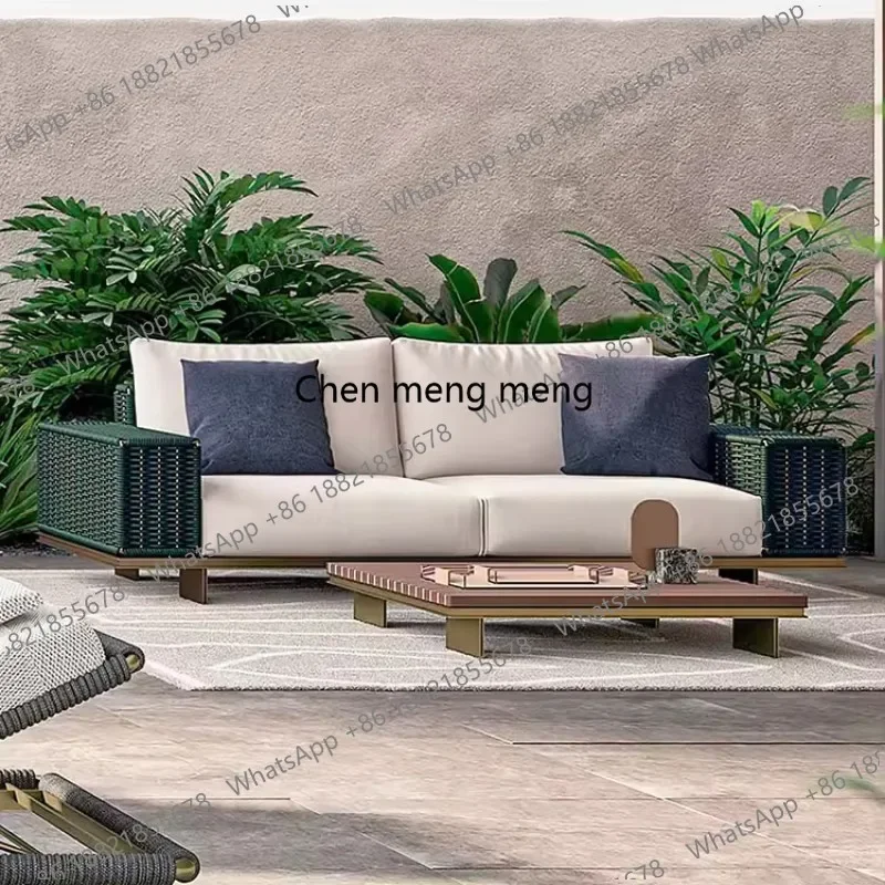 

E182 Backyard Garden Furniture Seats Patio Lounge Aluminum Sofa Outdoor Rope Sofa Set