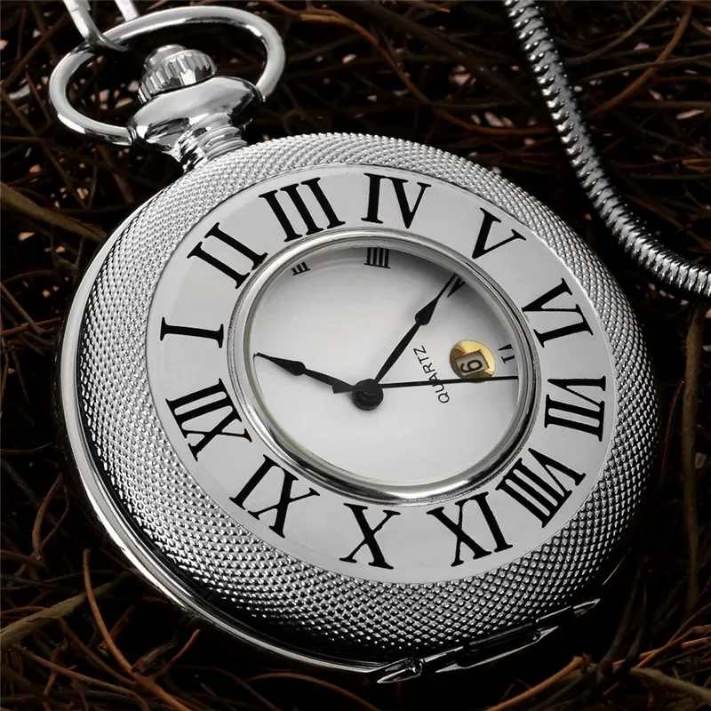 Vintage Style Hollow Out Cover Engraved Roman Number Quartz Pocket Watch for Men Women Fob Pendant Chain Collectable Clock Gift