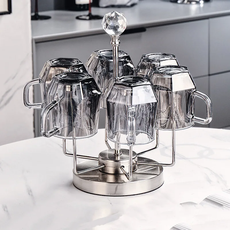 الإبداعية الفولاذ المقاوم للصدأ حامل الكأس المنزلية الرف حامل الكأس تخزين كأس استنزاف حامل الماس كأس الماء #1