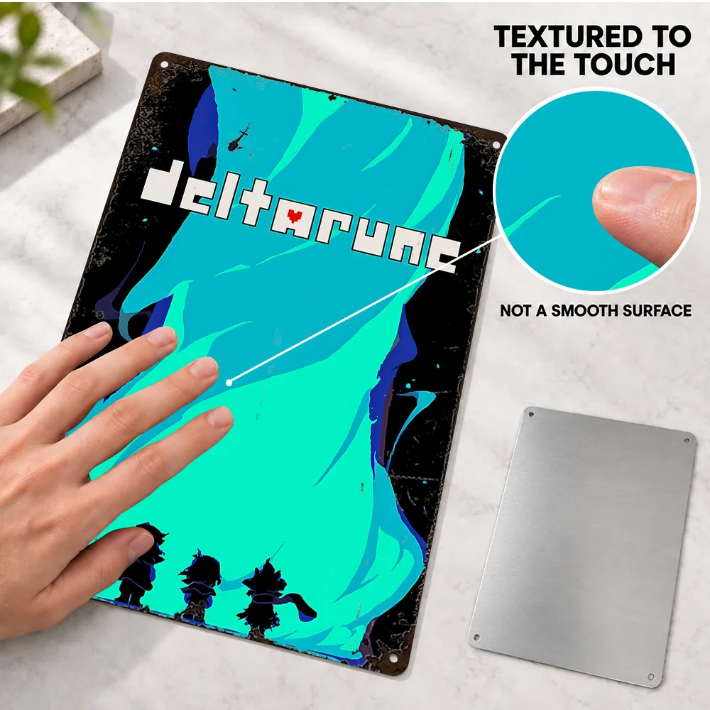 Deltarune Dark Fountain Printed Poster Personalized Aluminum Metal Sign Minimalist Vector Illustration Wall Art In Gaming Corner