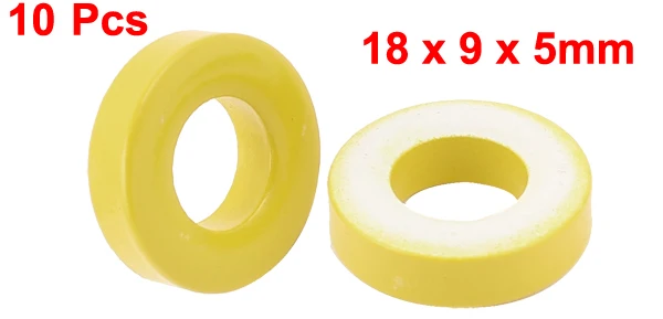10pcs 18mm x 9mm x 5mm Yellow White Iron Core Power Inductor Ferrite Ring For Inductors Power Transformers