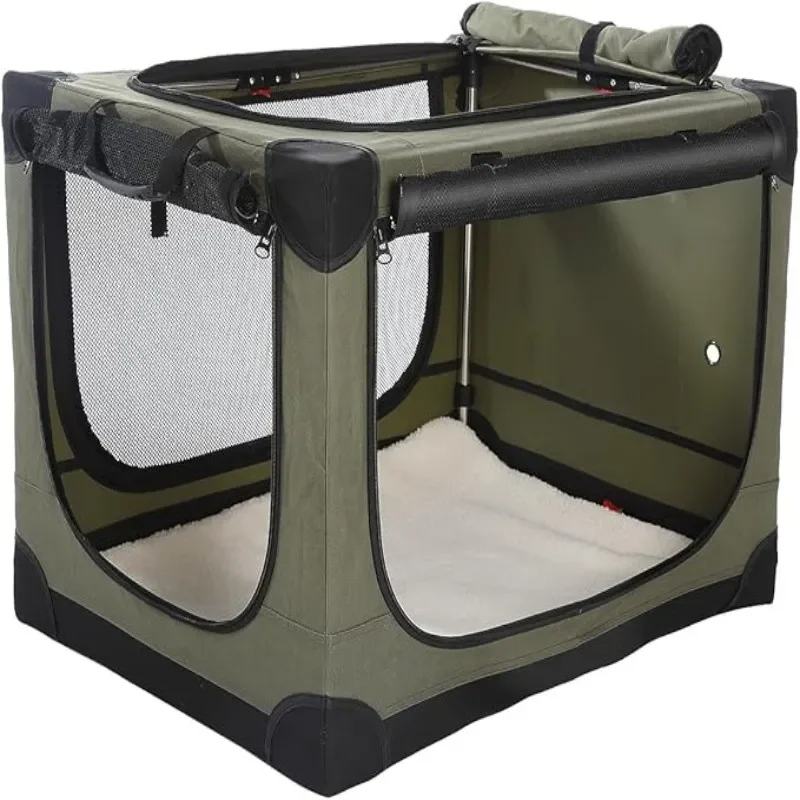 Portable Foldable Pet Car Cage for Dogs and Cats Soft Sided Travel Kennel Breathable Mesh Tent Carrier Bag for Outdoor