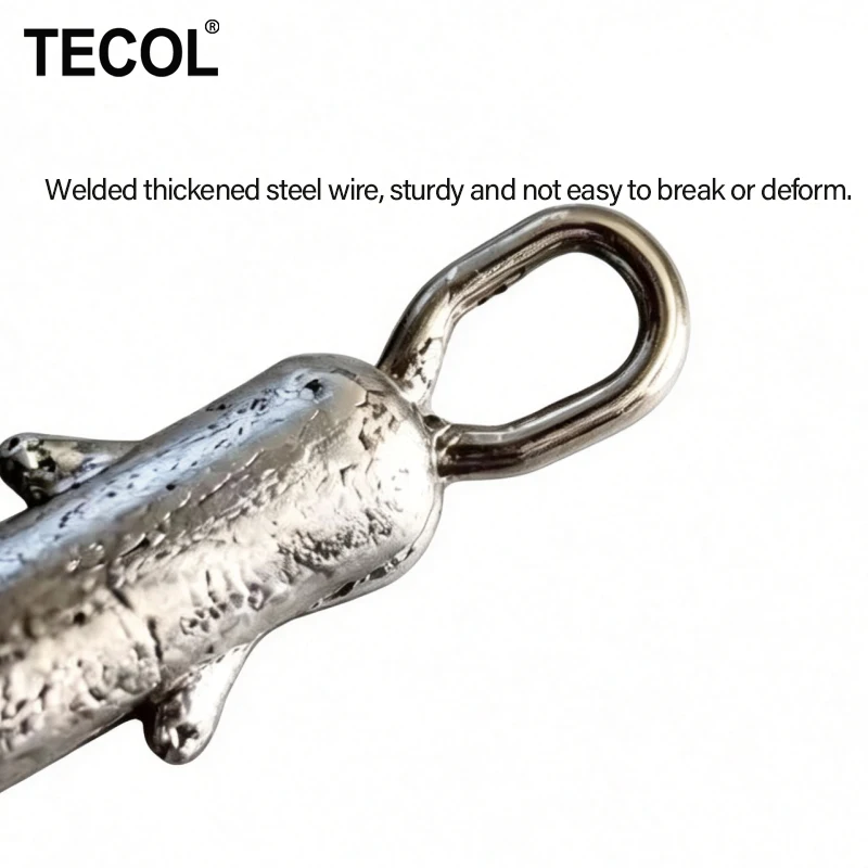 TECOL 5 Stück 2,6G 3,4G 5,3G Anker-Einsatzsinker Seeigelköder Rutschfester Verschluss-Angelrig-Sinker für weiche, flauschige Köder – Detail 5