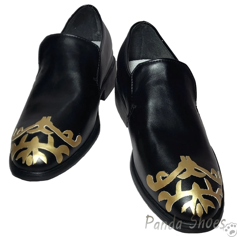 Black Butler Sebas Cosplay Shoes Anime Leather Black Boots Black Butler Sebas Cosplay Costume Prop Shoes for Halloween Party