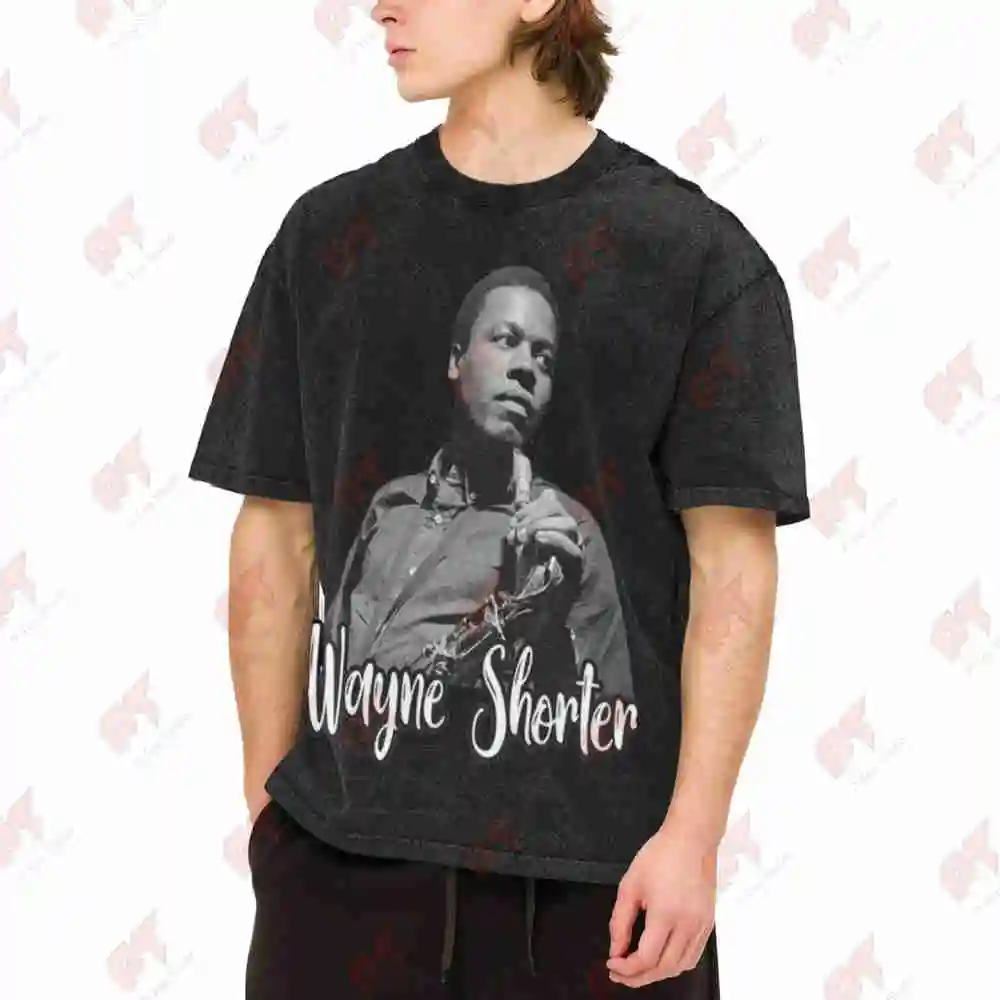 Wayne Shorter Saxophonist Vintage Washed Tee Pure Cotton T-Shirt