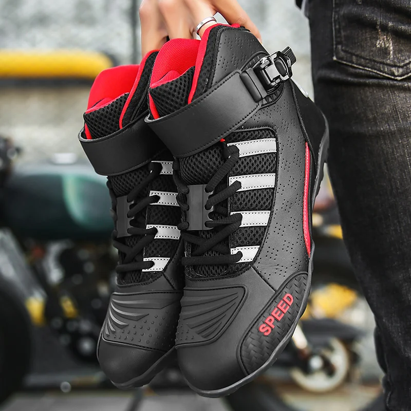 New Men's Motocross Boots Professional Motorcycle Boots Men Botas De Moto Breathable Motorcycle Shoes Motorbike Shoes