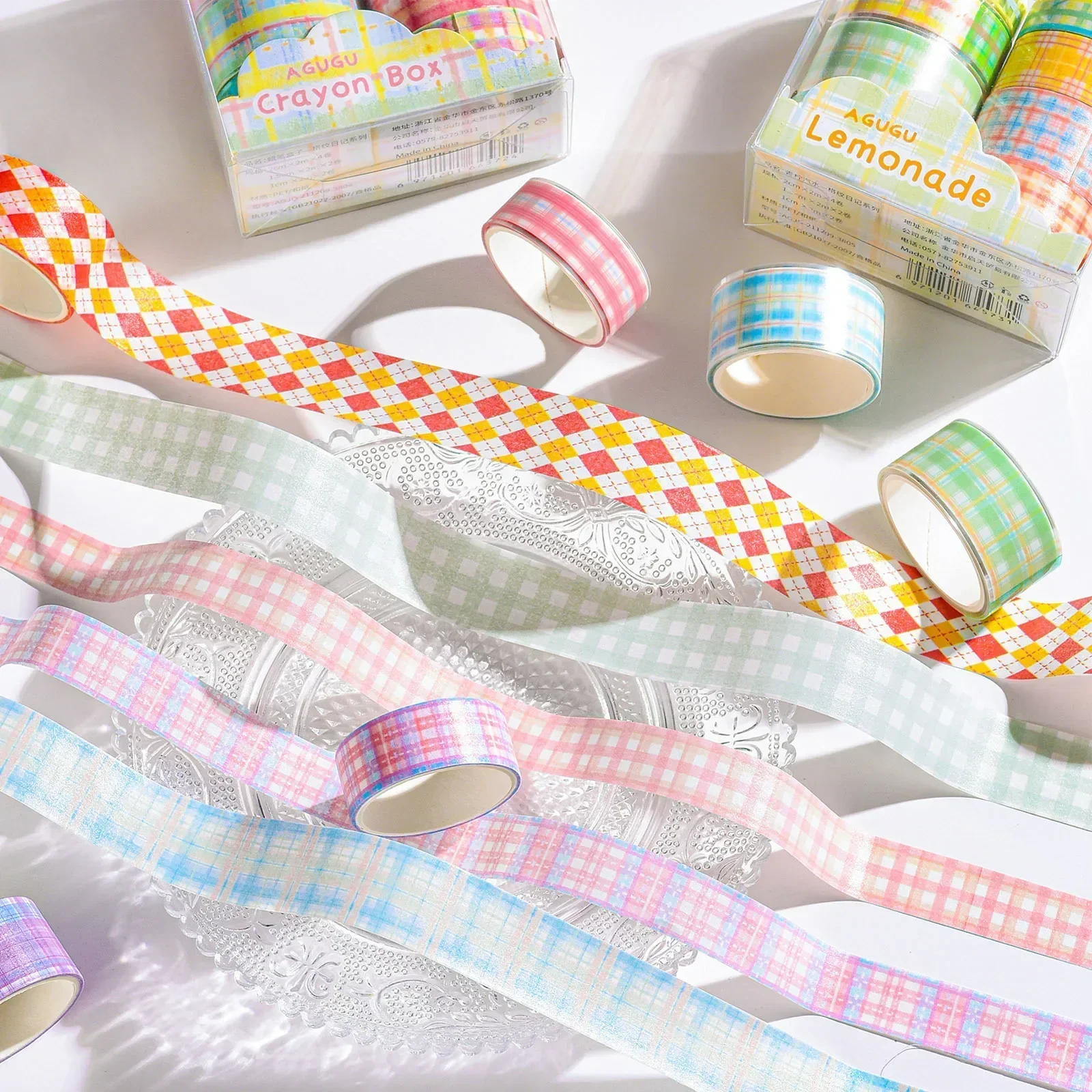 1 مجموعة الزخرفية الملونة منقوشة اخفاء أشرطة مجموعة لسكرابوكينغ ديكور ذاتي الصنع والحرف رصاصة المجلات المخططين غير المرغوب فيه مجلة