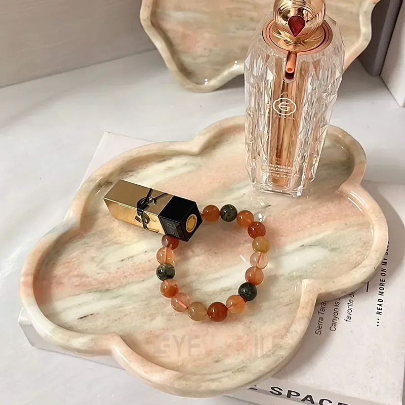 Natural Marble Powder Jewelry Tray Cloud Butterfly Bear Shape Aromatherapy Storage Plate Unique Design Home Decor Gift for
