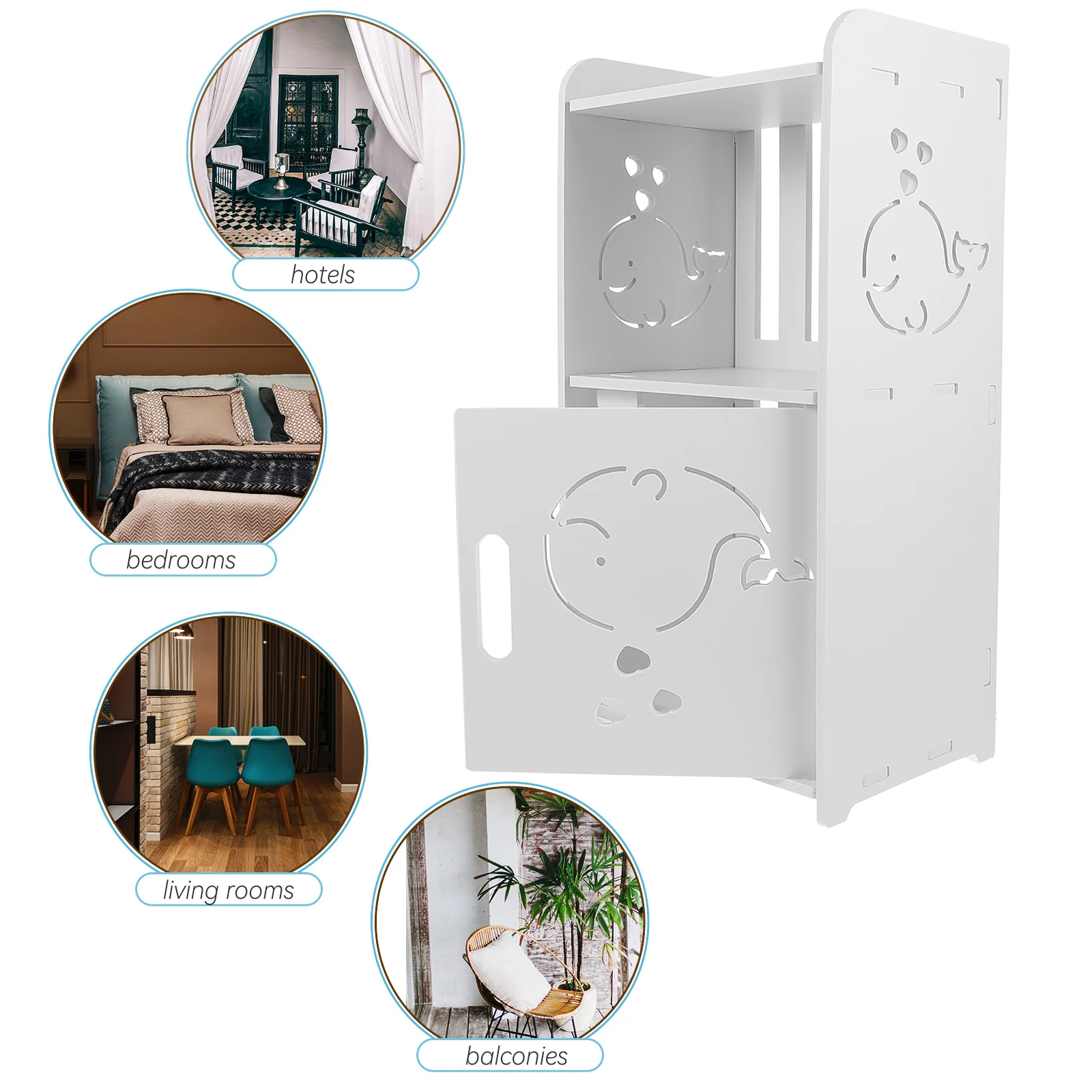 

Bedside Table Tables Night Stand White Multifunction Small for Bedroom Wooden End