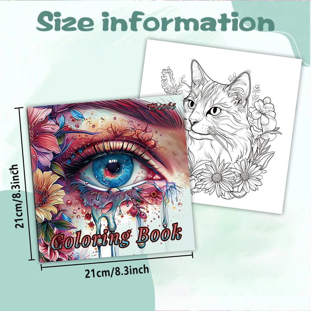 1pc,Adult coloring book,30 sheets different patterns 8.3x8.3\'\'100gsm,is a Valentine\'s Day Easter holiday gift