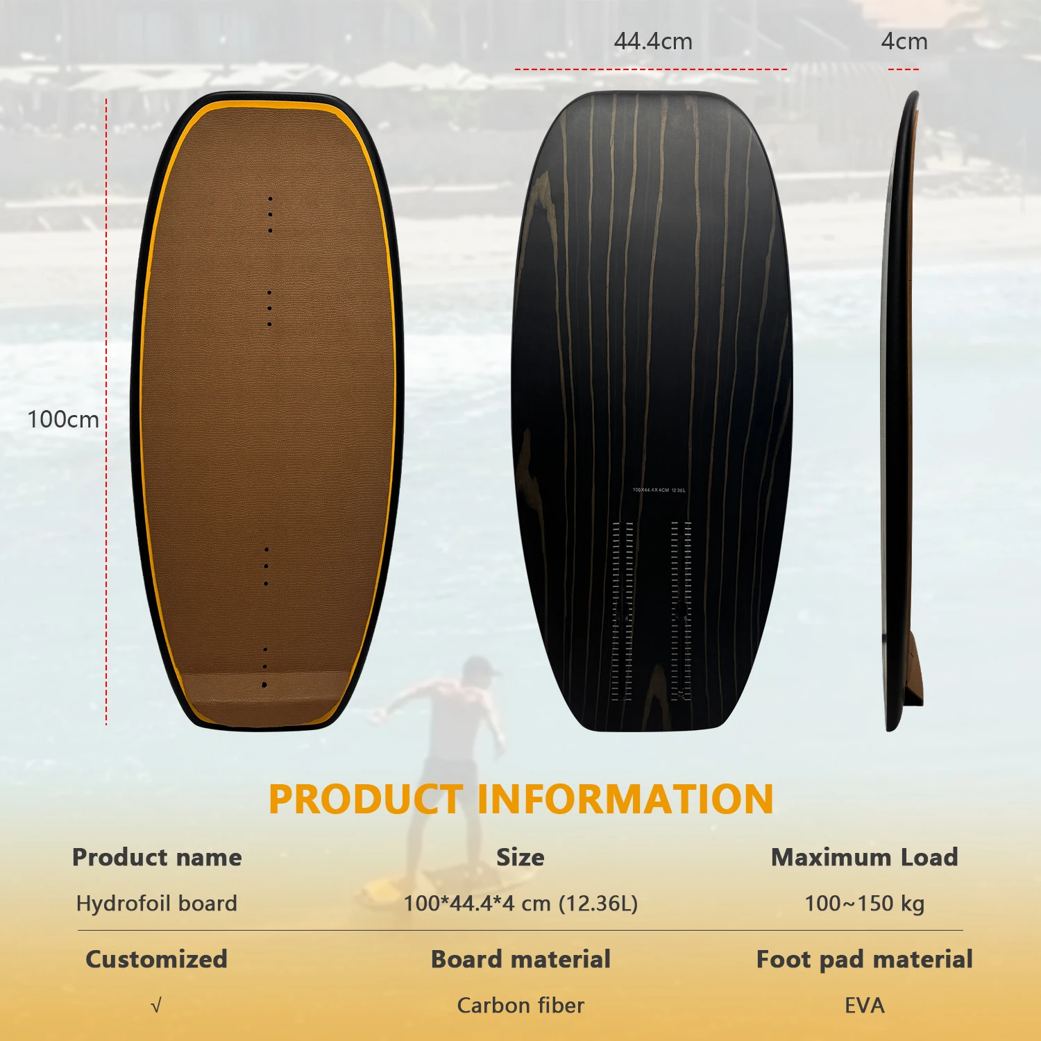 hit productNew Arrival Full Carbon Fiber Stand-Up Paddle Board Lightweight 100cm 12.3L Hydrofoil Surfing Foil Board Pump Drop Su