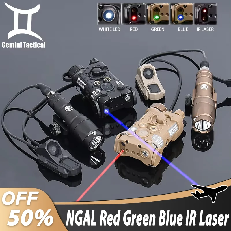 

WADSN Tactical NGAL Red Green Blue IR Laser Nagl Strobe White LED Spotlight Airsoft M600C Flashlight UNAxon Mod Button Switch