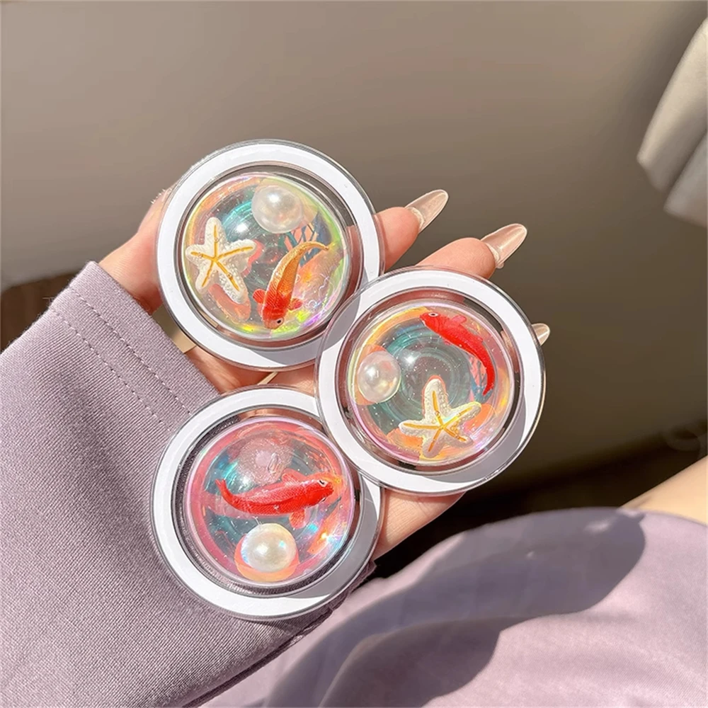 

Cute Semicircle Goldfish Epoxy Magnetic Holder Grip Tok Phone Stand Holder Support For iPhone 16 Pro Max For Magsafe Bracket