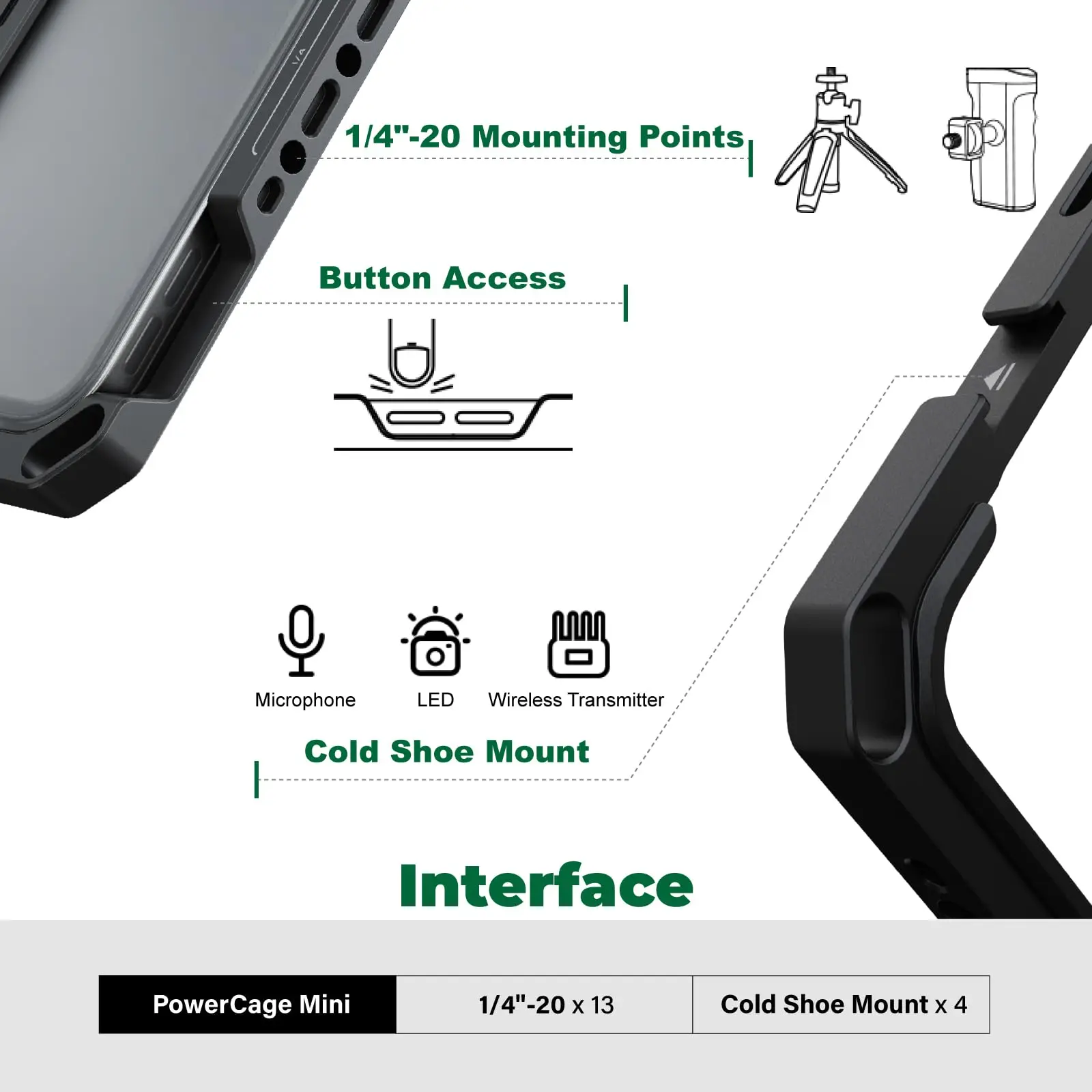 Accsoon PowerCage Mini For iPad Mini 6 with NP-F Battery Plate Adapter Adjustable Protection Case with Sun Hood Use with SeeMo