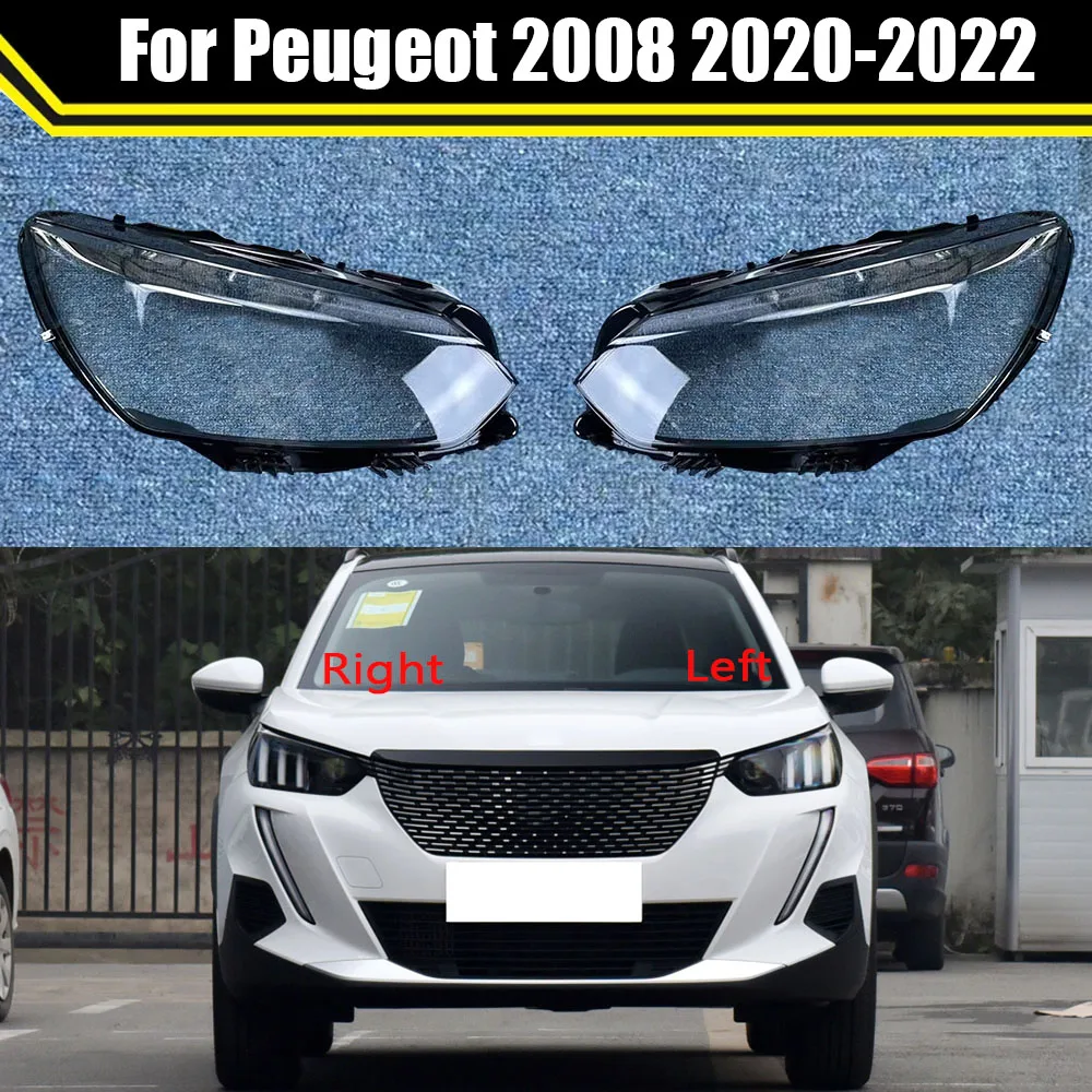 Auto Light Lamp For Peugeot 2008 2020 2021 2022 Car Headlight Cover Lens Glass Shell Front Headlamp Mask Transparent Lampshade