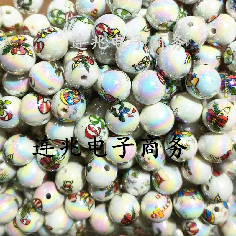 Cartoon Anime Acrílico Beads, fundo branco, Beads impressos para fazer jóias DIY, caixa de materiais pulseiras, 5pcs