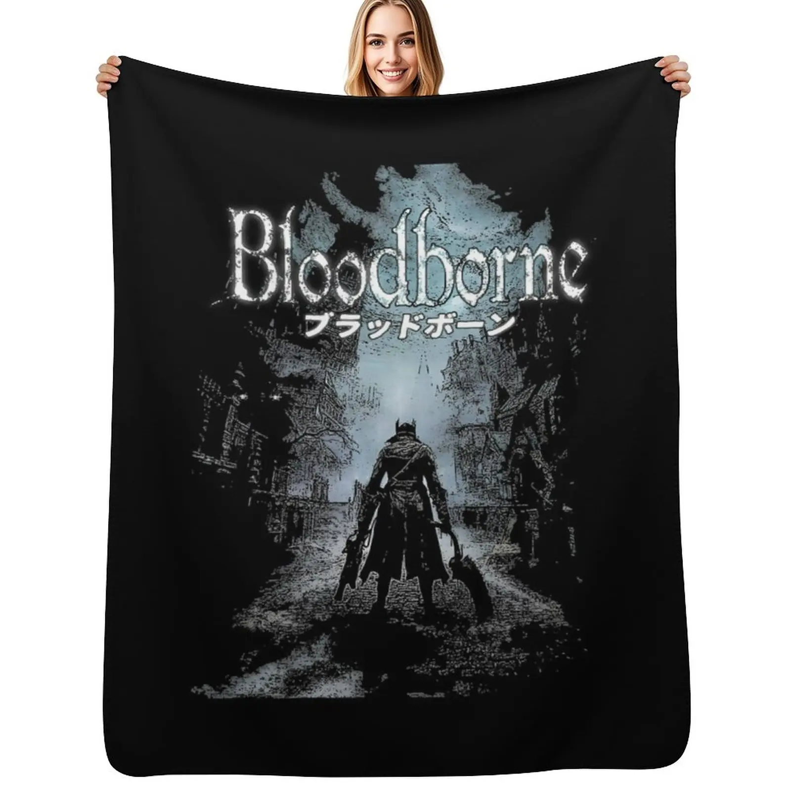 

Retro Vintage BloodBorne 1 Girls Boys Throw Blanket Sleeping Bag Flannel Luxury Brand warm for winter Blankets