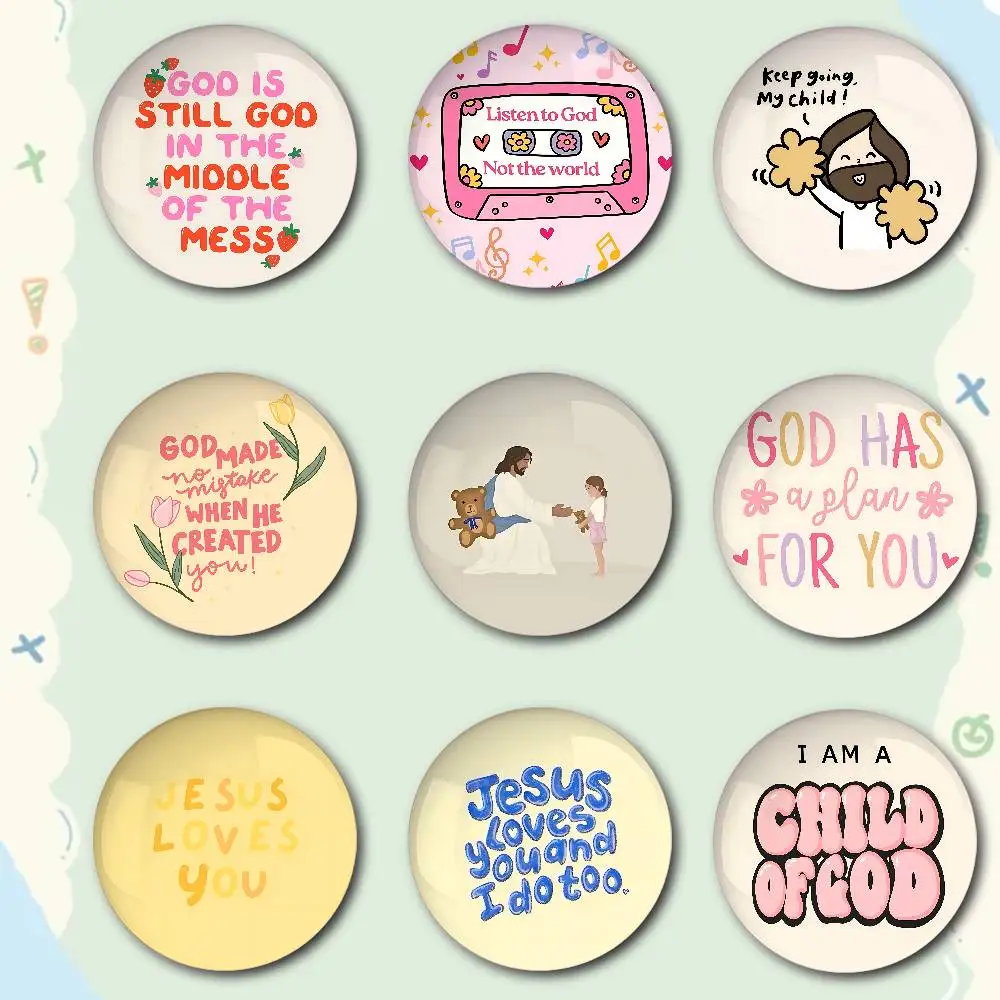Verse Of The Christian Bible Jesus Badges Fashion New Hip Hop Versatile Round Metal Badge Cartoon Pin Gift Wholesale