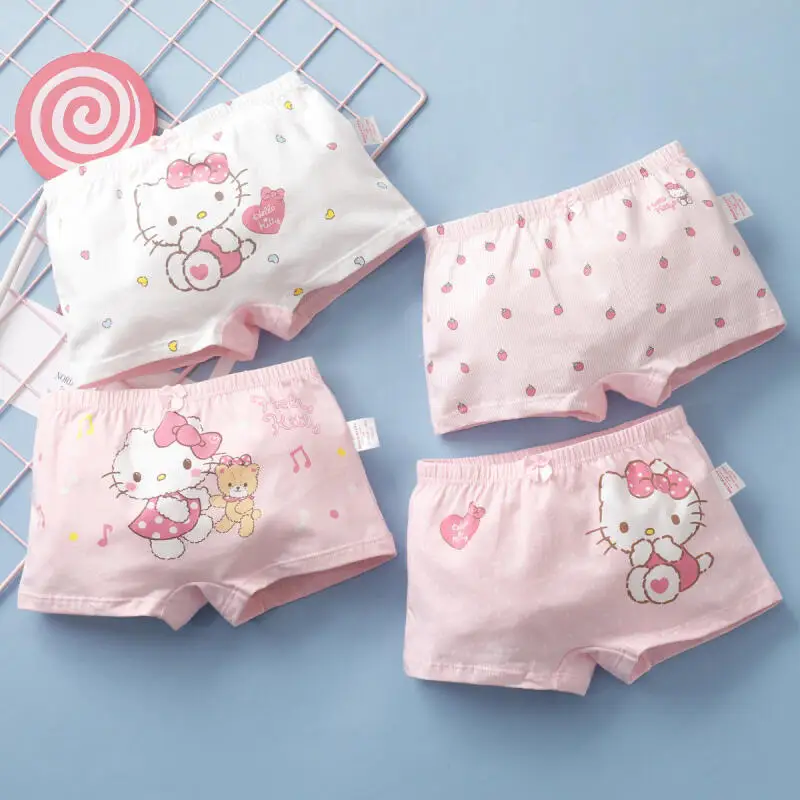 Four Cartoon High-End Hallokitty Panties Shorts Skin-Friendly Comfort Mother and Baby Panties Girl Underwear Underwear