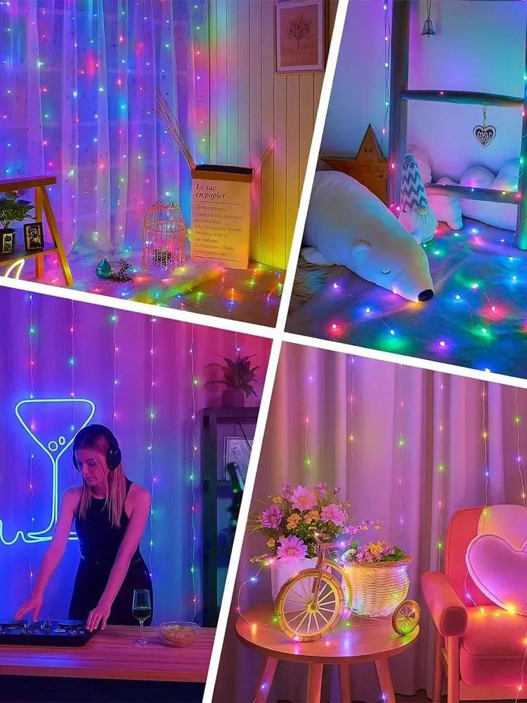 Luci a stringa LED USB Rame Filo d'argento Ghirlanda Luce Lucine impermeabili per la festa nuziale di Natale Decorativa