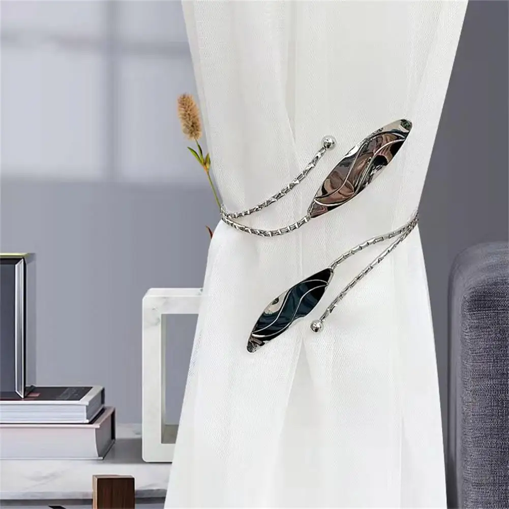 Curtain Buckle Electroplate Attractive Leaf Drapery Curtain Tieback Elegant Simple Leaf Curtain Tie Back Window Curtains Strap