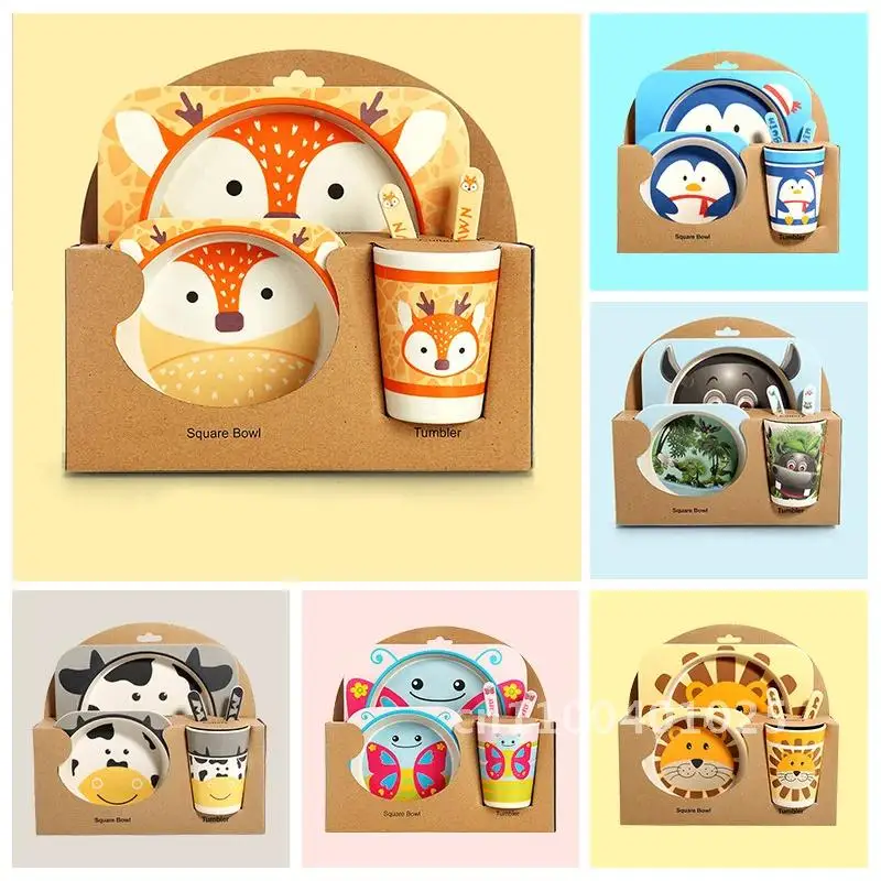 Cute Cartoon New Year Gift Bowl Sets Kitchen Toys For Children Baby