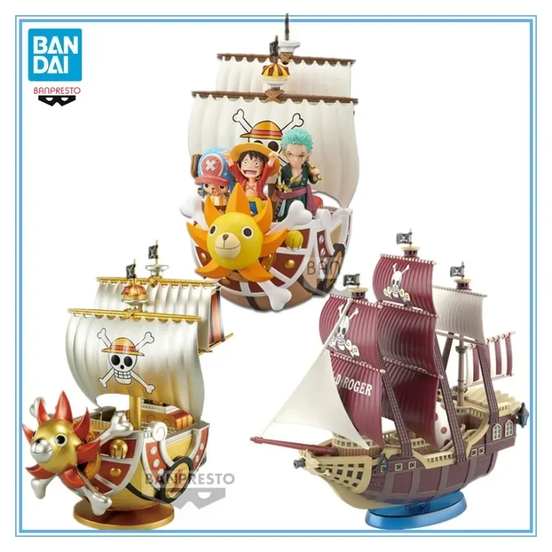 Banpresto Original One Piece Mega Wcf Luffy Thousand Sunny 19Cm Action Anime Figure Model Decoration Child Toys Gift