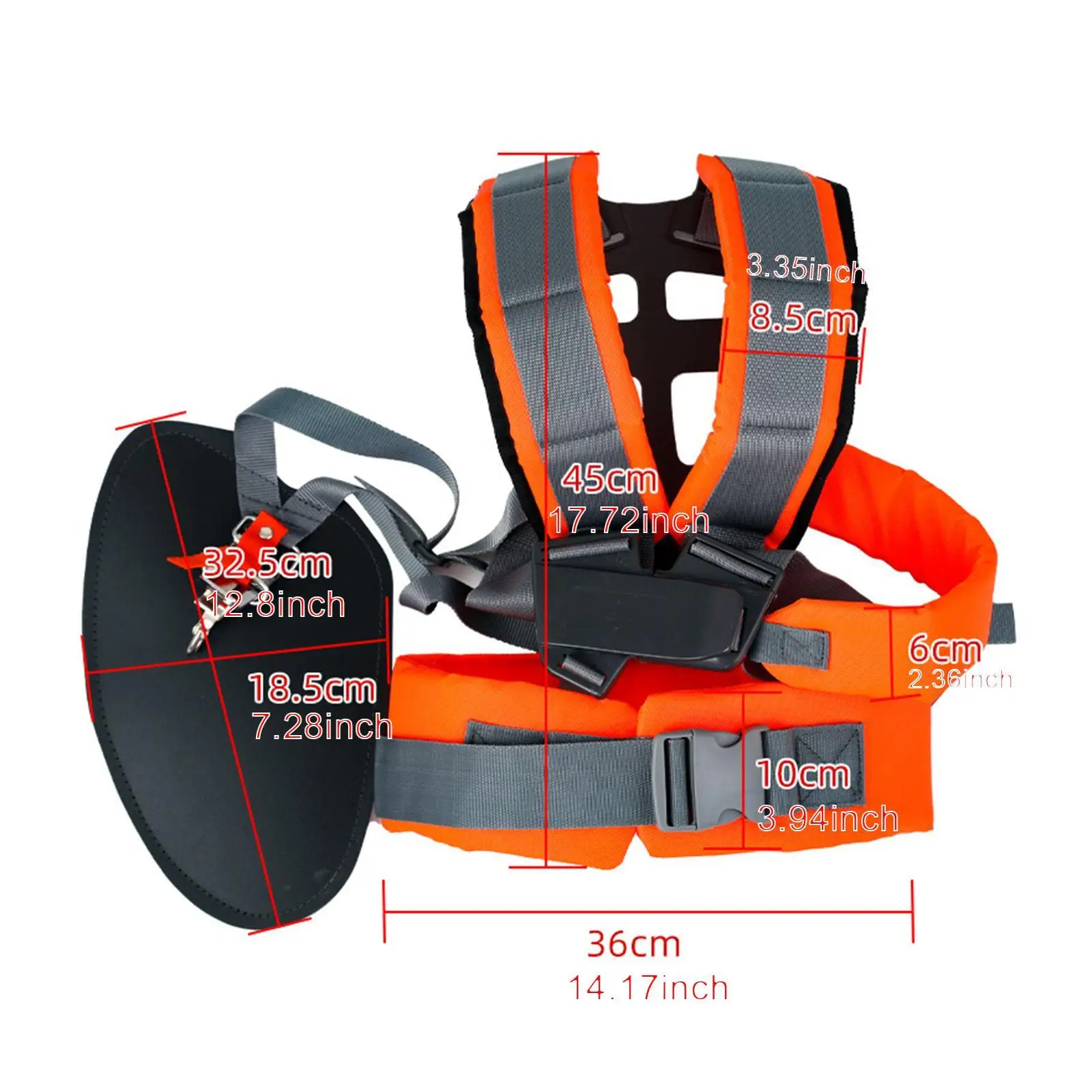 Double Shoulder Harness Strap Nylon Trimmer Belt Adjustable Support for Brush Cutter and Power Tools