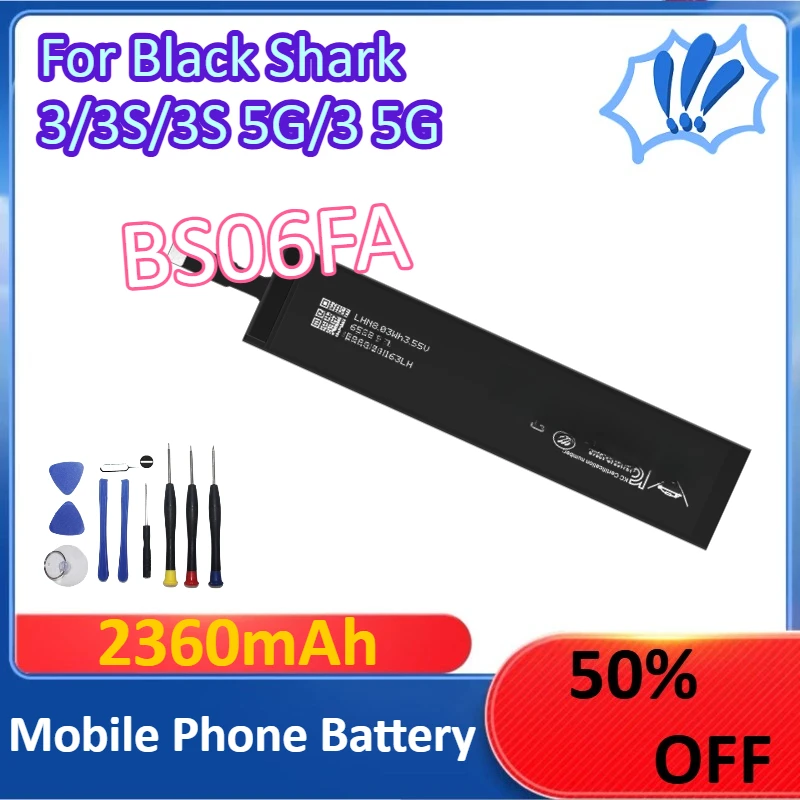 

BS06FA 2360mAh For Black Shark 3/3S/3S 5G/3 5G Mobile Phone Battery +Tools