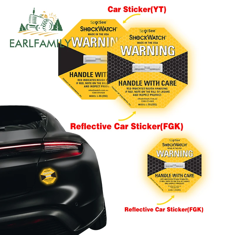 

EARLFAMILY ShockWatch Label Vinyl Auto Reflective Decal Repair Warning Car Sticker Does Not Shine Car Styling Waterproof Decor