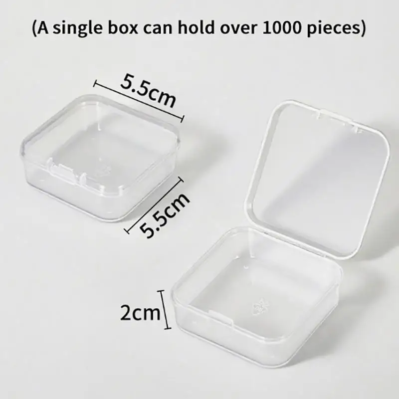 1/20 Pcs PP Storage Box Mini Transparent Plastic Case Container Square Rectangle Packaging Box For Jewelry Beads Small Item