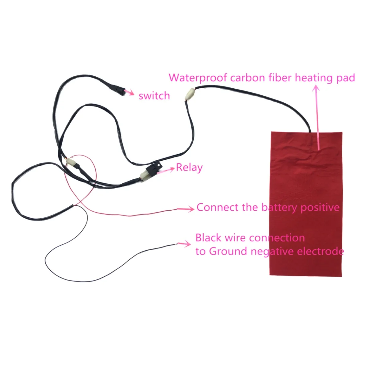 12V Universal Motorcycle ATV UTV E-BIKE round switch Carbon Fiber Waterproof Seat Heater heated pad