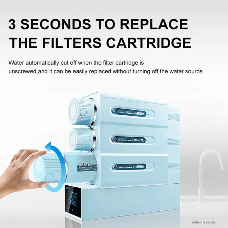 IMRITA LUXURY Osmosis Inversa 800GPD Flow 4 Stage Removal Residual Chlorine RO Water Purifier Reverse Osmosis System