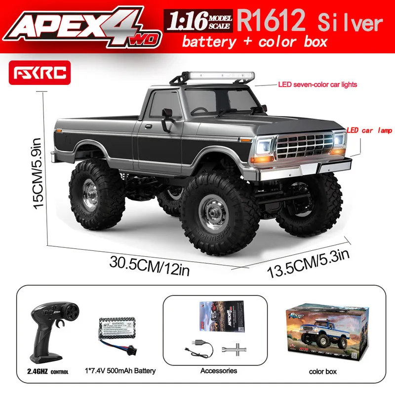 

Huangbo 1:16 Scale RC Crawler Pickup Truck 4WD Off-Road High-Speed Remote Control Car 2.4GHz Ready-to-Run Climbing Hobby Vehicle