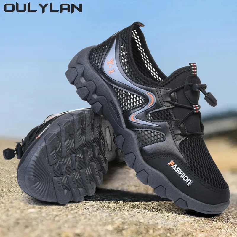 

Oulylan Male Climbing Shoes Walking Mesh Breathable Men's Casual Outdoor Non-Slip Durable Hiking Shoes Wading Sports Shoes