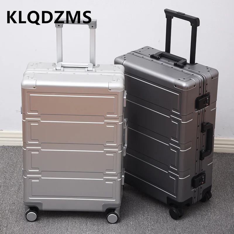 Imagem -03 - Klqdzms Novo 20 24 26 28 Alumínio-liga de Magnésio Mala Rolo da Sala de Motor Mudo Grande Capacidade Bagagem Unisex Senha Bolsa