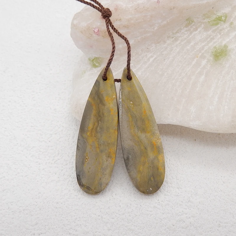 Natural Bumble Bee Stone Earrings For Women 35x10x4mm 4.7g Semiprecious Fine Jewelry Accessories Factory Direct New Arrival 2024