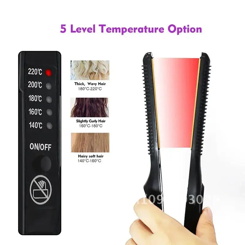 2 In 1 Hair Straightener Hair Curler Professional Ceramic Straightener Men Iron Hair Beard Women And Short For Flat