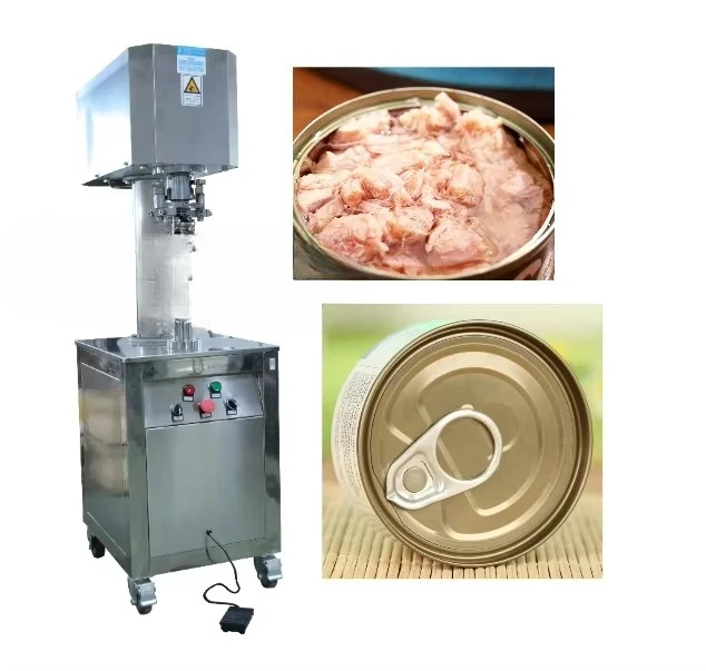 Semi-automatic food/beverage can sealing machine for aluminum/paper/polyester cans