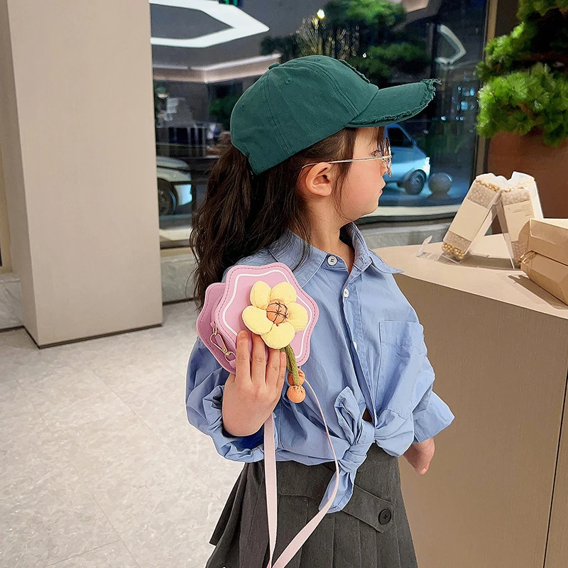 Bolso de hombro pequeño para niños, Mini bandolera de princesa de cuero PU a la moda, monedero, cartera