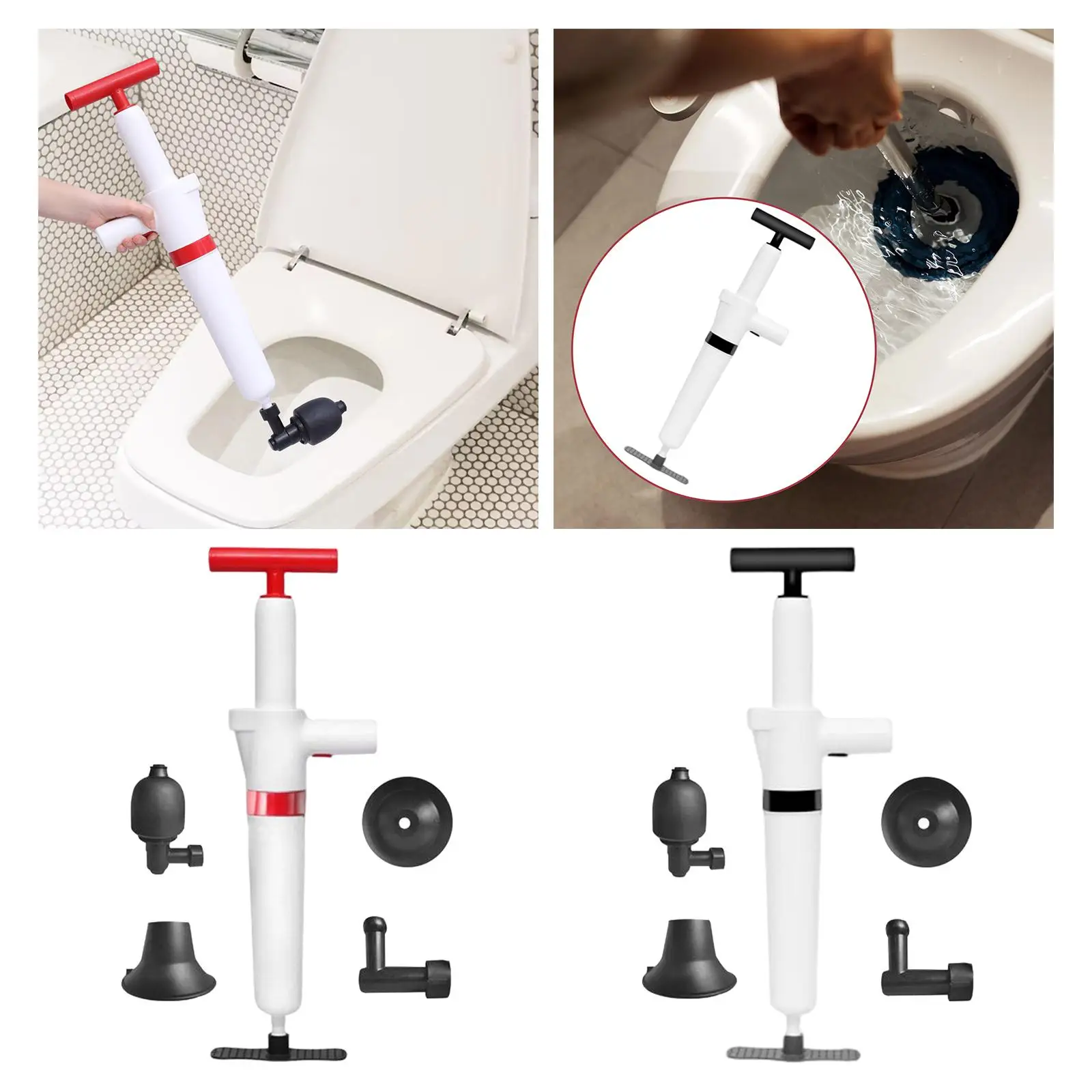 

High Pressure Toilet Plunger Air Drain Blaster Kit Toilet Unclogger for Hotel Home Bathroom Bath Bathtub