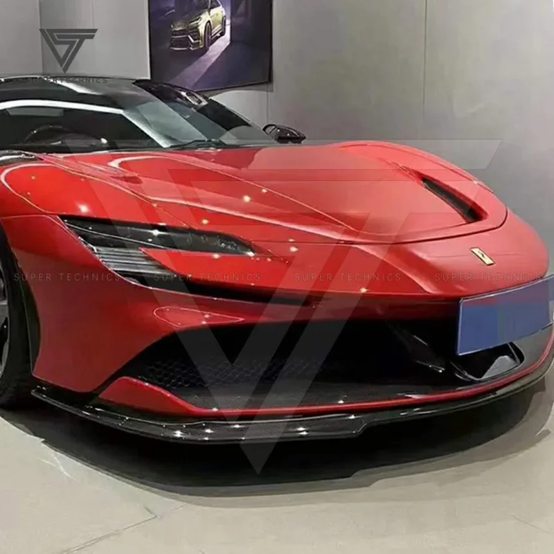 شفة أمامية من ألياف الكربون الجافة طراز Pt لسيارة فيراري SF90 2020-2021 #3