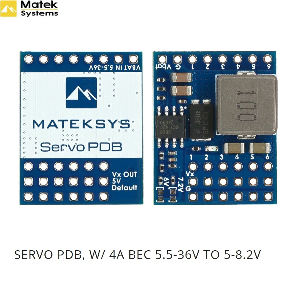 Matek SVPDB-8S Servo PDB 4A BEC 5,5-36V zu 5-8,2V 5V/6V/7,2V/8,2V Servo-Verteilerplatine für RC-Flugzeuge und FPV-Drohnen