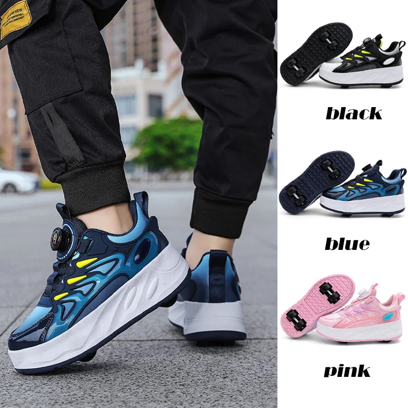 

Fashion Roller Skate Shoes for Kids Children's Casual Sports Toy Gift Games Boys 4 Wheels Sneakers Girls Boots Roller skate