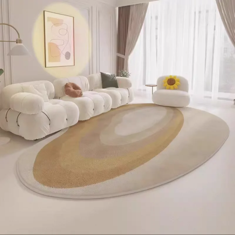 

Cream - style Irregular Carpet: A High - end Choice for Living Room Sofas. The Light Green Cloud - shaped Irregular Floor Mat